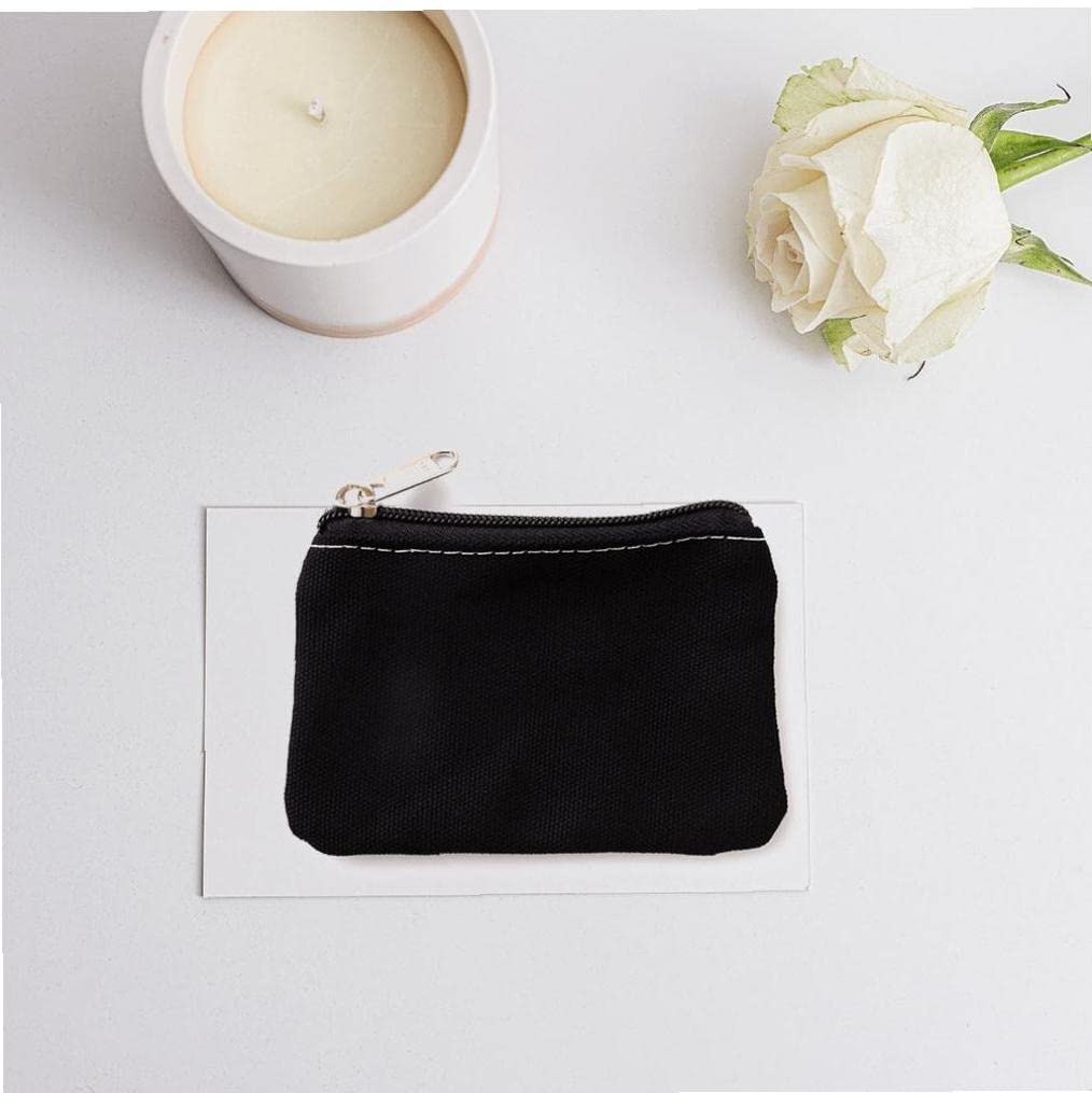 Change Purse 4pcs Plain Canvas Cotton Bag Pure Zipper Coin